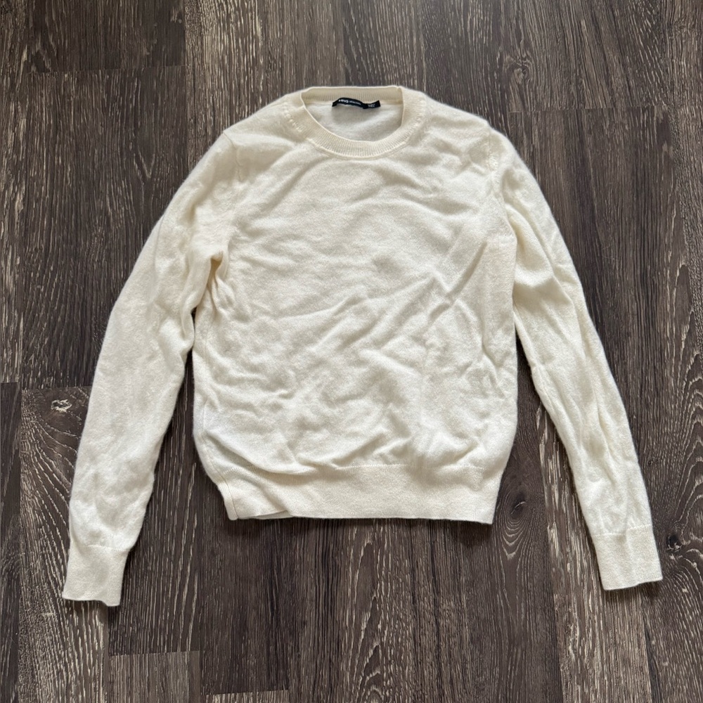Mango selection ivory cashmere sweater
